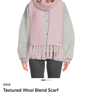 UGG Soft Pink Wool Blend Scarf